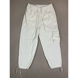 Nike Sportswear Pants Womens S‎ Cream Icon Clash Canvas Cargo Elastic Waist